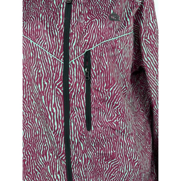 Nike Full Zip Hooded Windrunner Jacket in Purple and Mint Zebra Size L - Picture 3 of 12